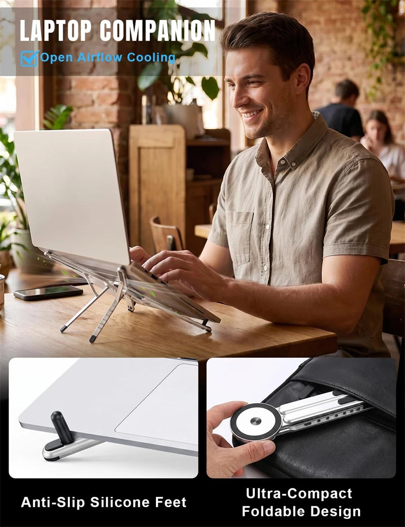 YTGEE Mini Aluminum Alloy Portable Folded Laptop Tablet Stand Handhold