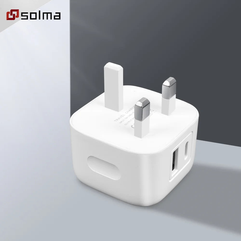 PD + USB Wall Charger Fast Charging Adapter for iPhone, Samsung & Android Devices