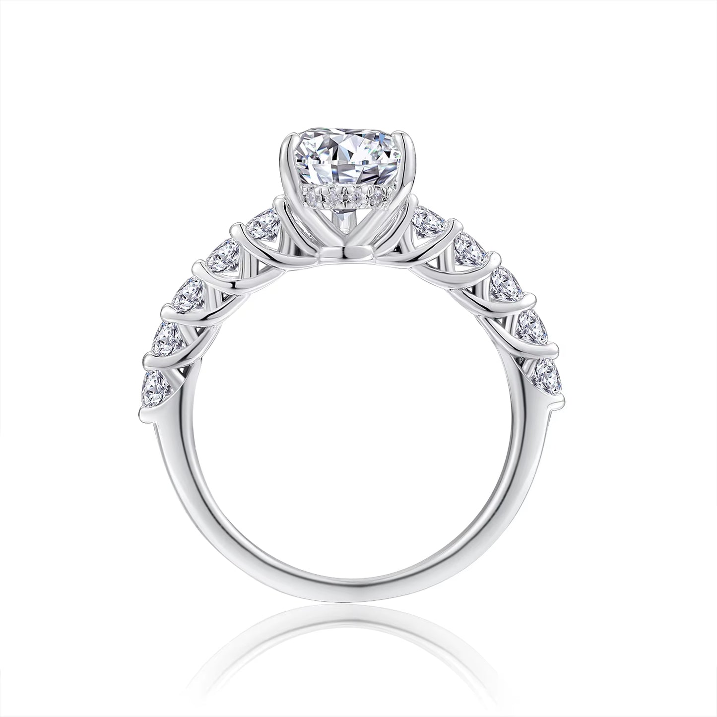 Elegant Pear Cut Moissanite Ring S925 Silver Hypoallergenic for Women'S Engagement or Wedding