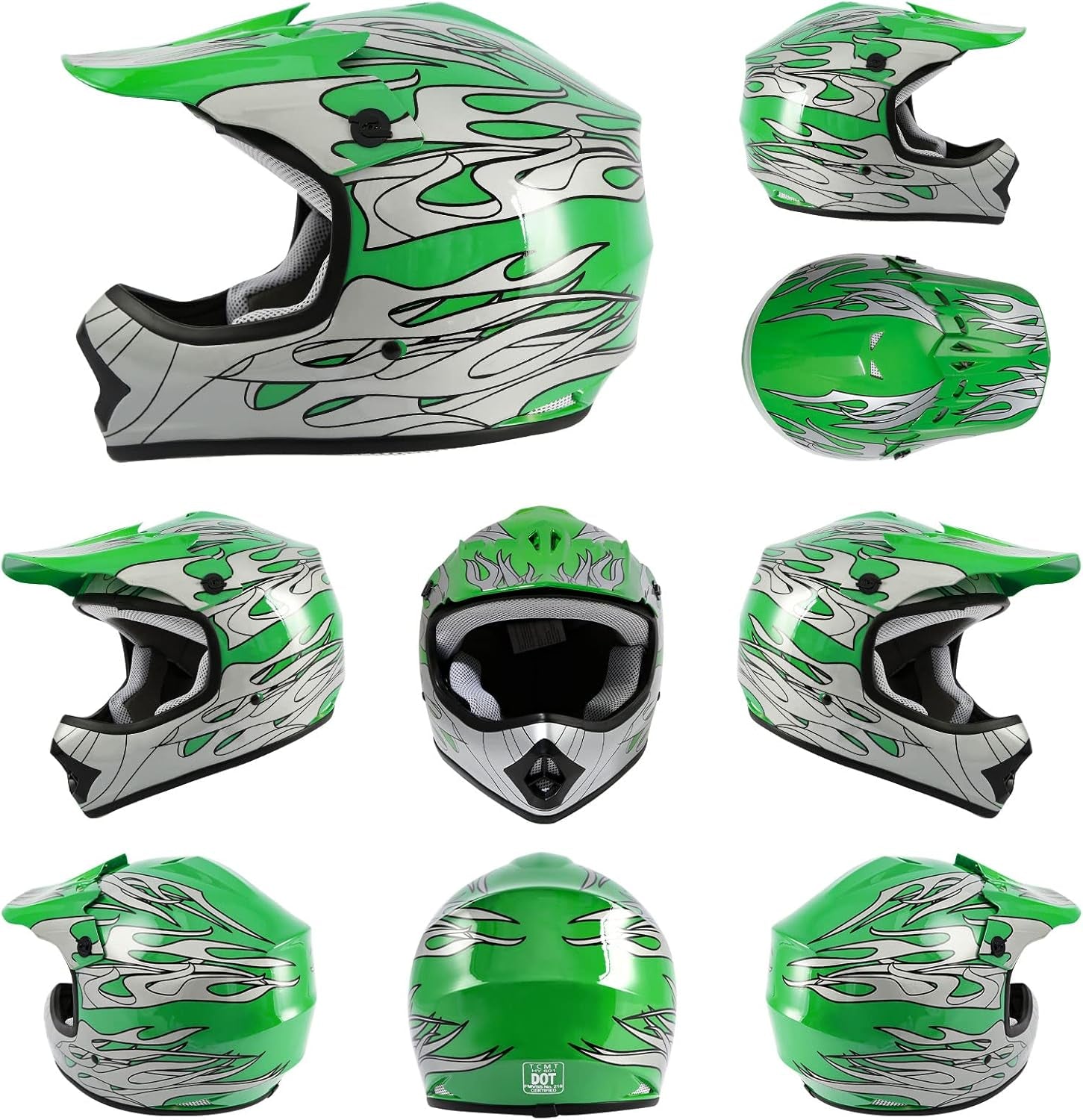 Dot Youth & Kids Motocross Offroad Street Helmet with Goggles & Gloves | Removable and Washable Padding, Lightweight,Includes Storage Bag.,For Street Bikes, ATV, Dirt Bikes