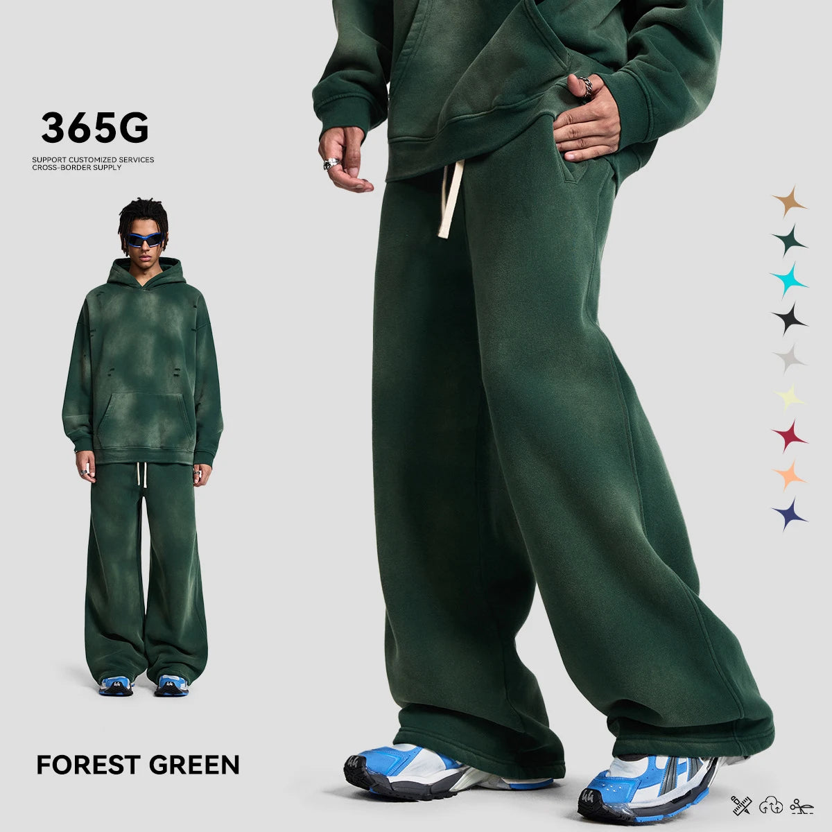 Hoodie Manufacturers Custom Sweatshirts Long-Sleeved Hoodie&Sweatpants Brushed Fleece Men's and Women's Sets