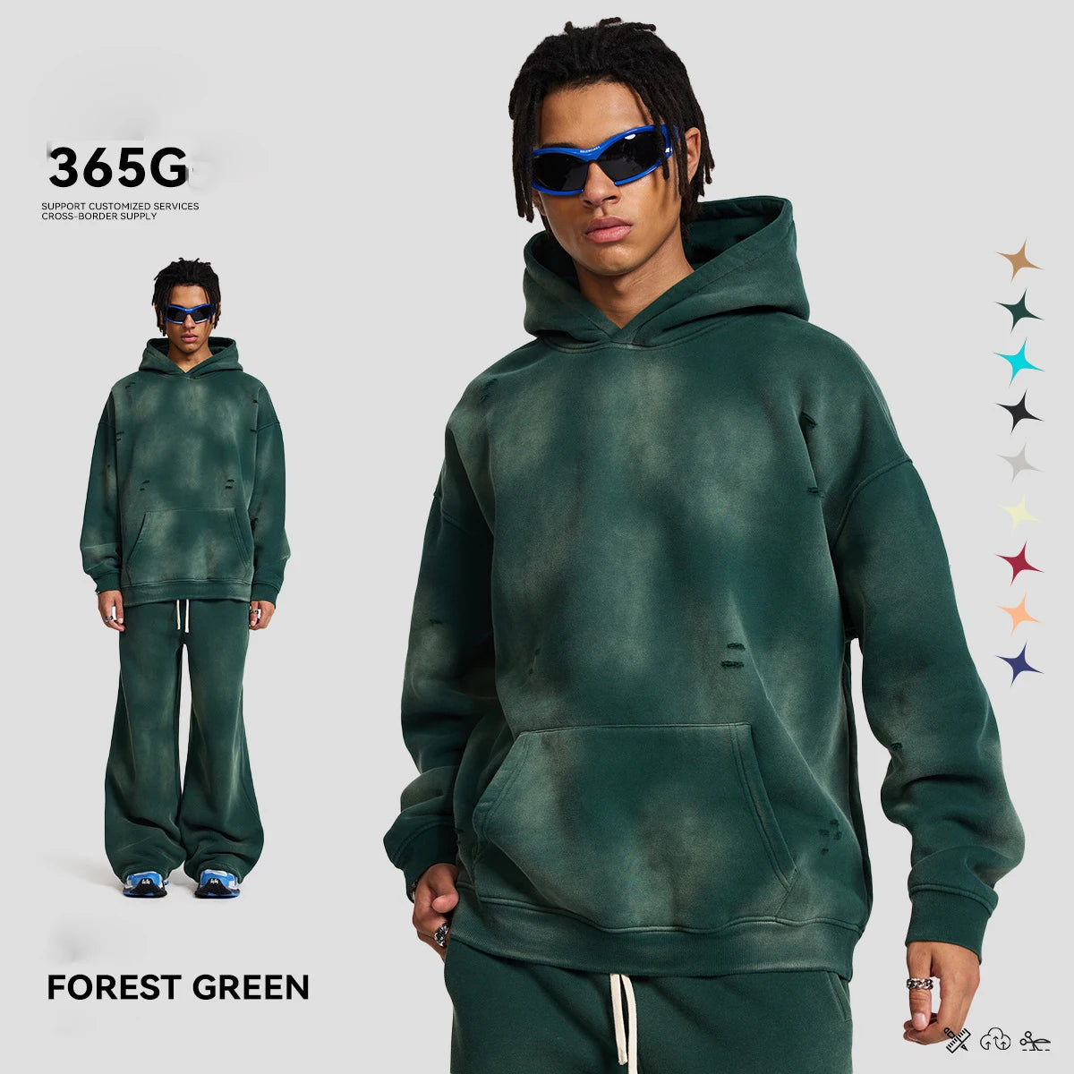 Hoodie Manufacturers Custom Sweatshirts Long-Sleeved Hoodie&Sweatpants Brushed Fleece Men's and Women's Sets