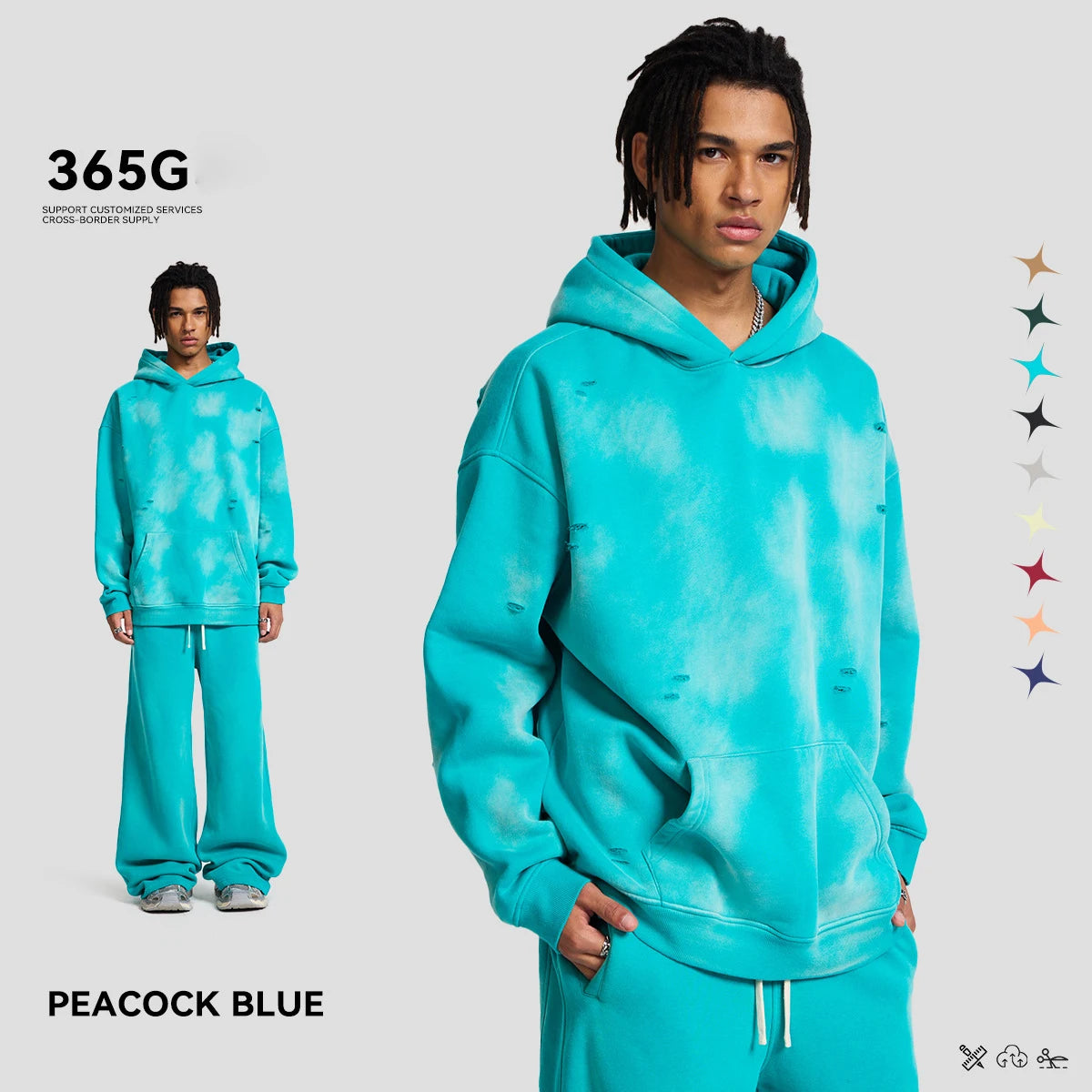 Hoodie Manufacturers Custom Sweatshirts Long-Sleeved Hoodie&Sweatpants Brushed Fleece Men's and Women's Sets