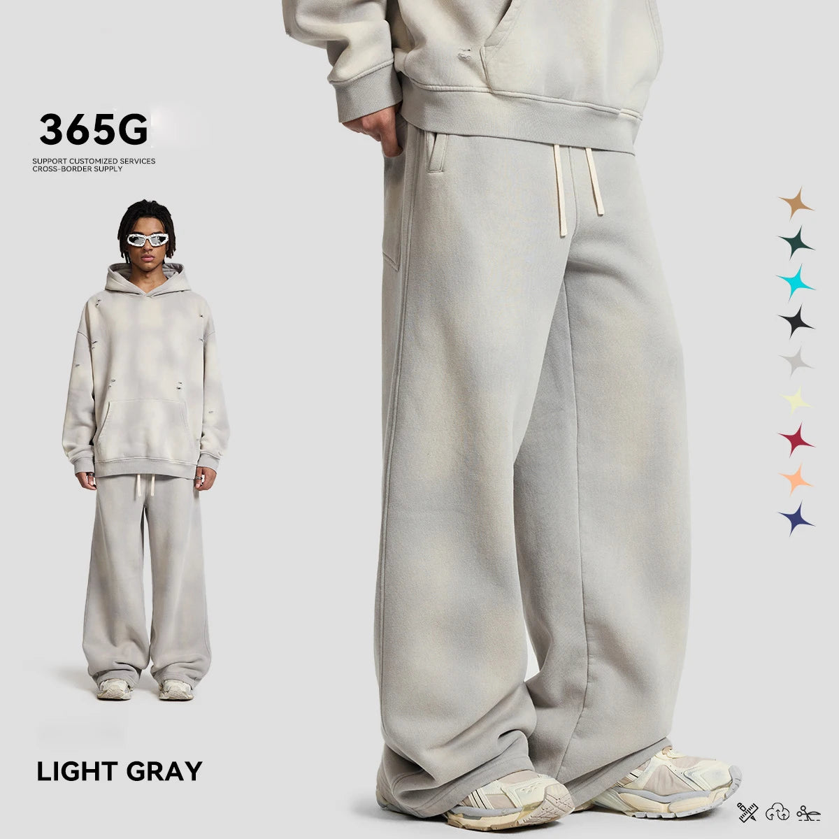 Hoodie Manufacturers Custom Sweatshirts Long-Sleeved Hoodie&Sweatpants Brushed Fleece Men's and Women's Sets
