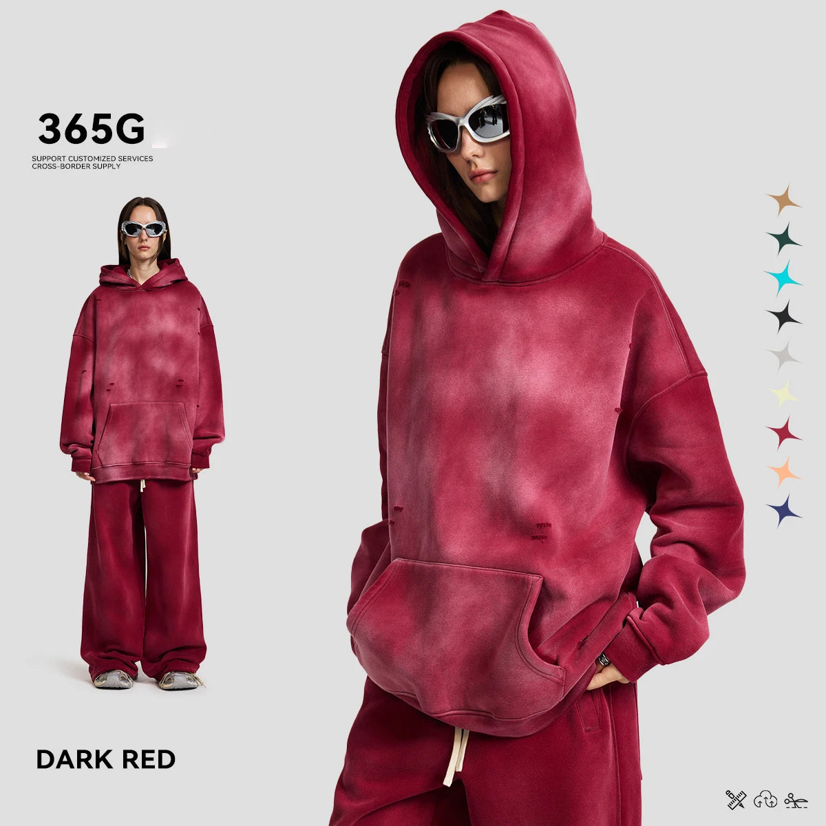 Hoodie Manufacturers Custom Sweatshirts Long-Sleeved Hoodie&Sweatpants Brushed Fleece Men's and Women's Sets