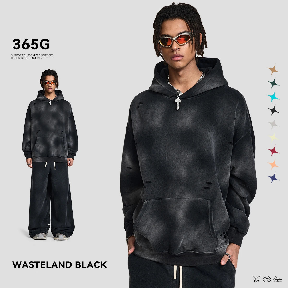 Hoodie Manufacturers Custom Sweatshirts Long-Sleeved Hoodie&Sweatpants Brushed Fleece Men's and Women's Sets