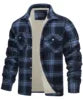 Fleece Men's New Long-sleeved Lapel Plaid Fleece Lined Single-breasted Men's