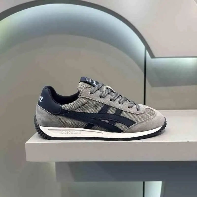 2026 Summer New Arrival -inspired Leather Upper Lace-Up Sneakers Breathable Mesh Carved Floral Wing Pattern Subtle