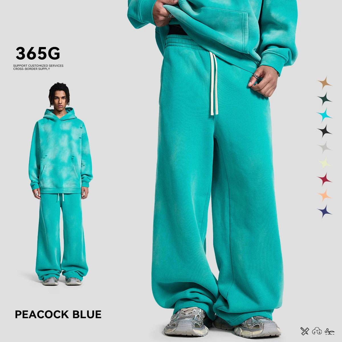Hoodie Manufacturers Custom Sweatshirts Long-Sleeved Hoodie&Sweatpants Brushed Fleece Men's and Women's Sets