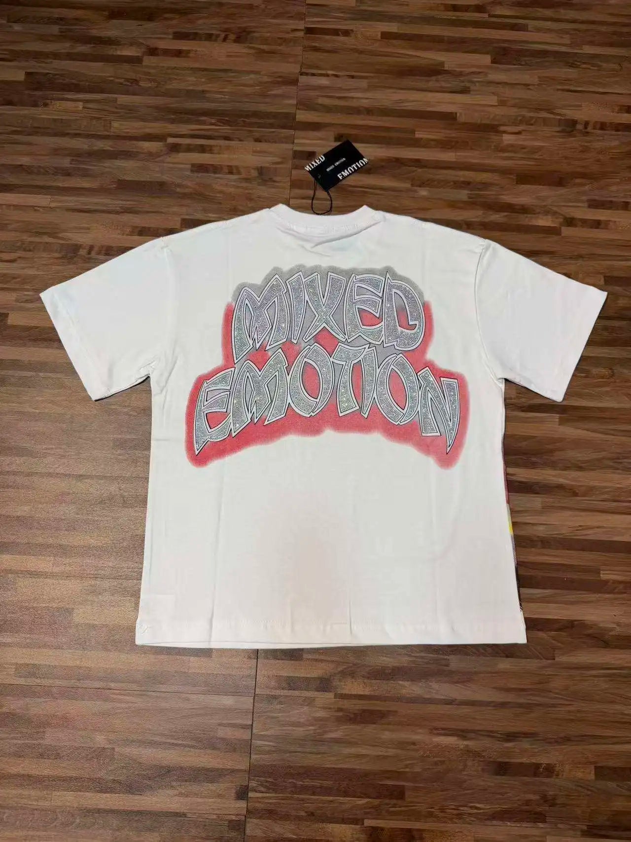 MIXED EMOTION Latest Summer Trendy Casual Pre- and Post Diamond Letter Cartoon Printed Breathable Cotton Men's T-shirt