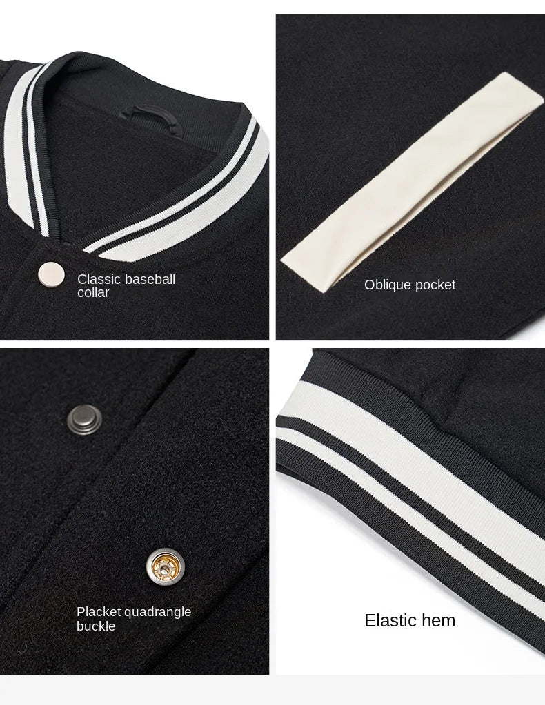 RIGORER  Baseball Uniform Coat Winter New Couple Fashion Sports  Warm Top Casual Cardigan Jacket