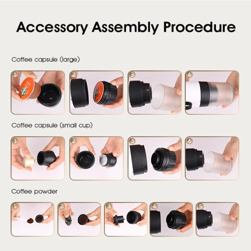 Portable 3-in-1 Espresso Coffee Maker | 20 Bar Travel Coffee Machine