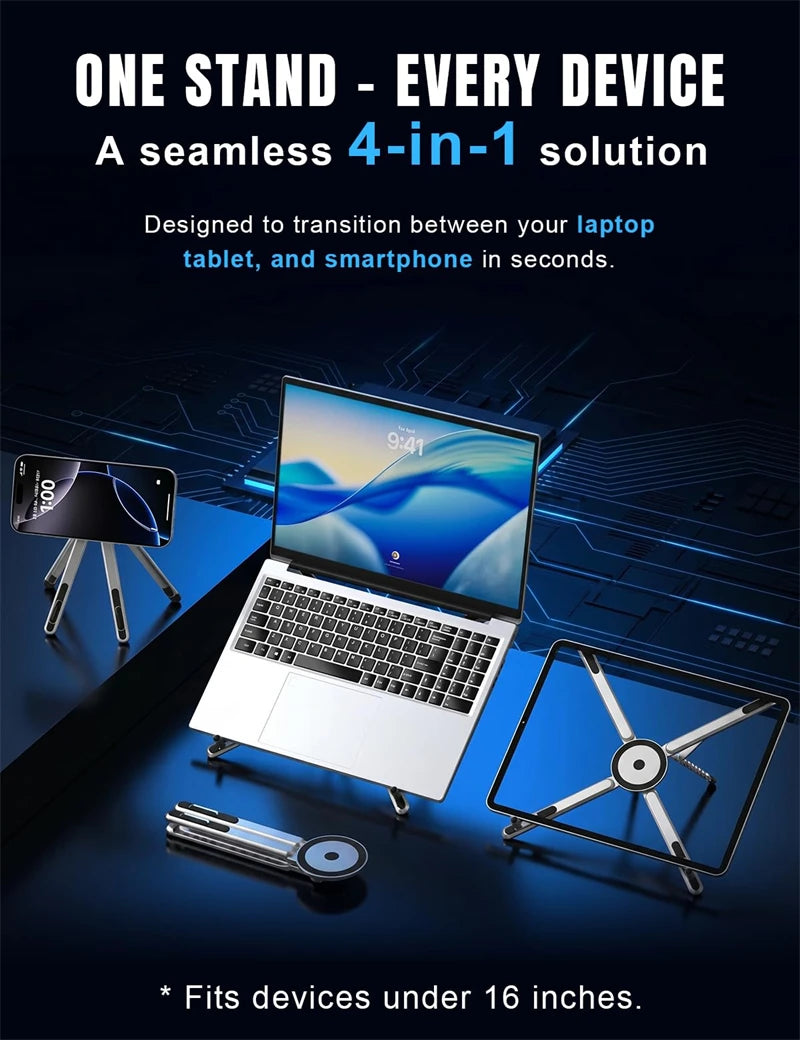 YTGEE Mini Aluminum Alloy Portable Folded Laptop Tablet Stand Handhold