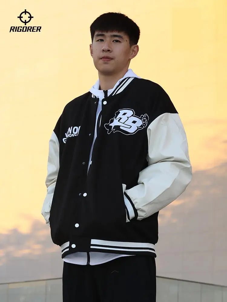 RIGORER  Baseball Uniform Coat Winter New Couple Fashion Sports  Warm Top Casual Cardigan Jacket