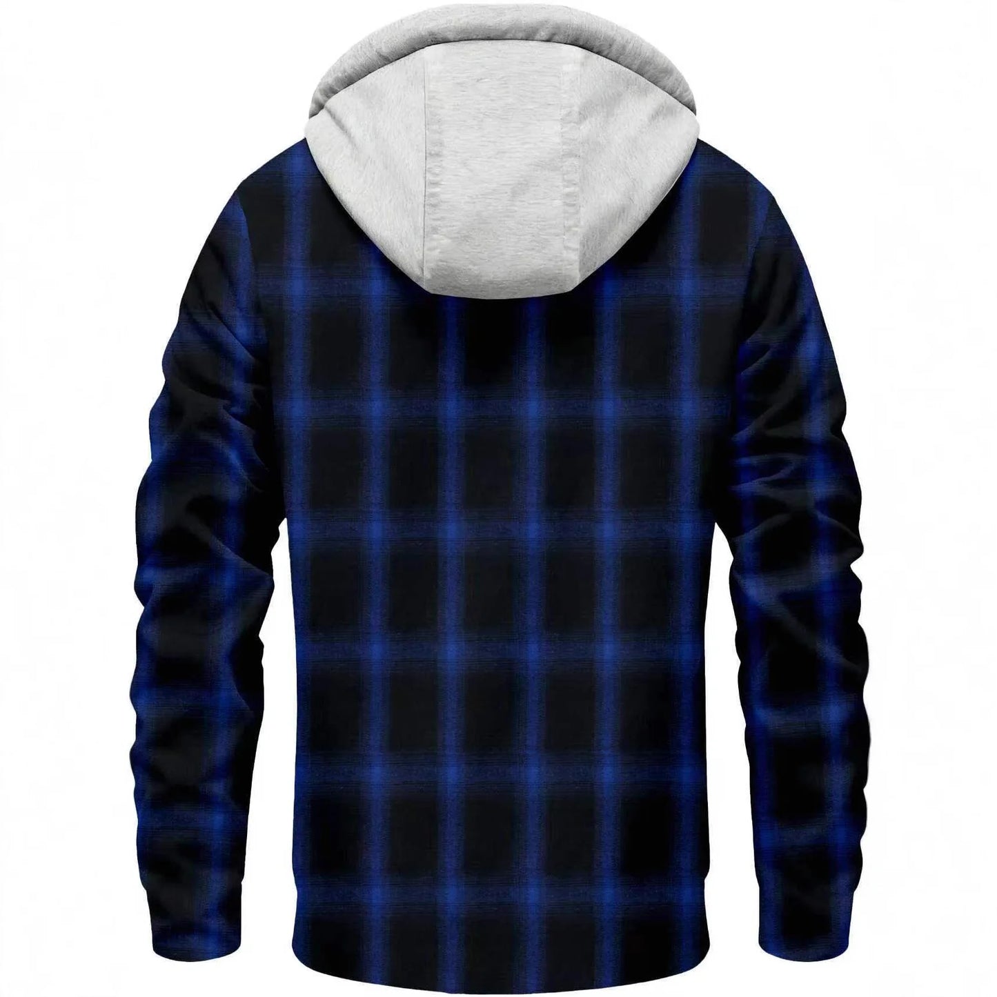 Fleece Warm Plaid Hooded Jacket Men Y2K Street Loose Cardigan Hoodie Man Autumn Winter Thicken Single Breasted Casual Shirt Coat