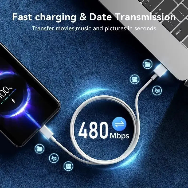 6A 67W Fast USB Charger for Xiaomi 10 11 12 Lite 13T 14 Redmi Note 10S 11S 11T 12 13 Pro POCO Turbo Charge Type C Charging Cable
