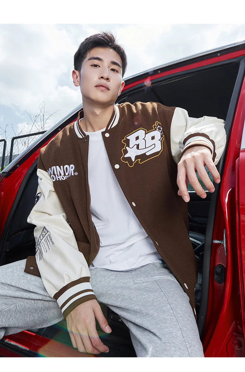 RIGORER  Baseball Uniform Coat Winter New Couple Fashion Sports  Warm Top Casual Cardigan Jacket