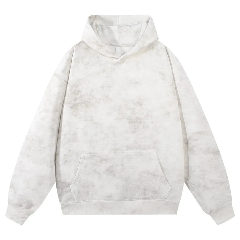 Hooded Sweatshirt Men's Loose Comfortable Versatile Trendy Hong Kong Style Wax Dye Cotton Casual Wear Spring Autumn New Arrival