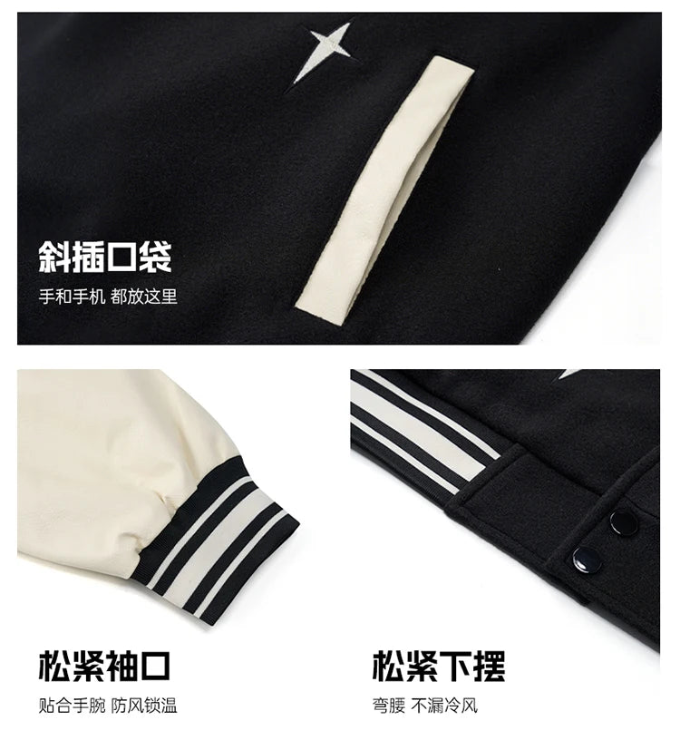 RIGORER Men's Baseball Jacket Reaves Inspired Same Style - Double-Layer Basketball Training Top for Fall Winter Trendy Coat