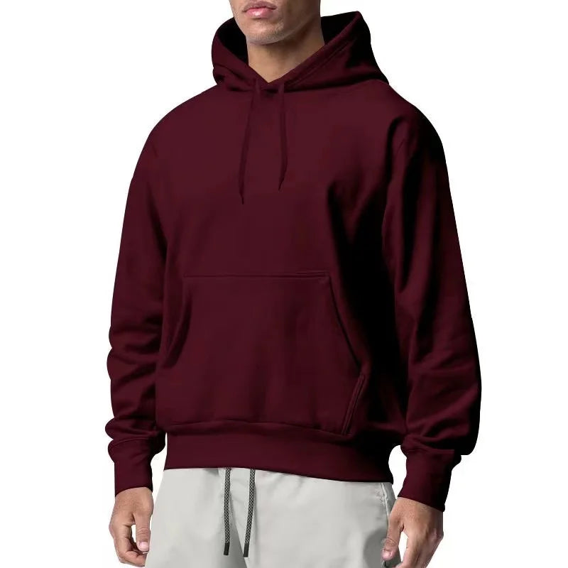 Hooded Sweatshirt, Solid Color Fashion Fit Sweatshirt, Autumn and Winter Fashion Sweatshirt, Suitable for Going Out