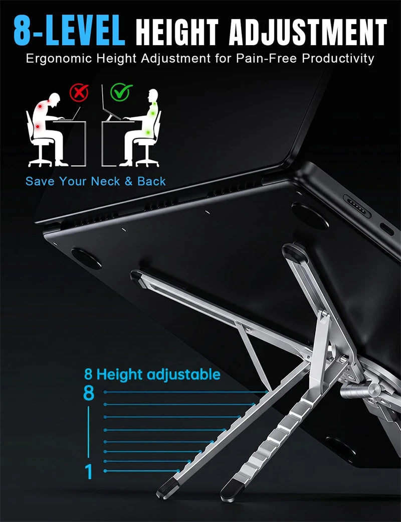 YTGEE Mini Aluminum Alloy Portable Folded Laptop Tablet Stand Handhold