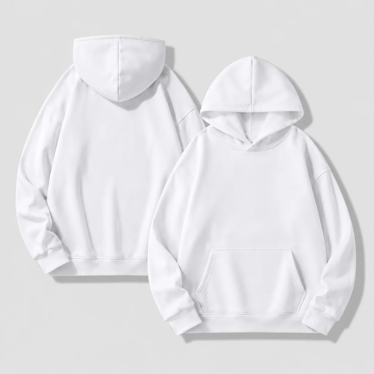 Men Women Solid Color Hoodie Autumn Winter Loose Fit Pullover Sweatshirt Casual Streetwear Long Sleeve Kangaroo Pocket Daily Top