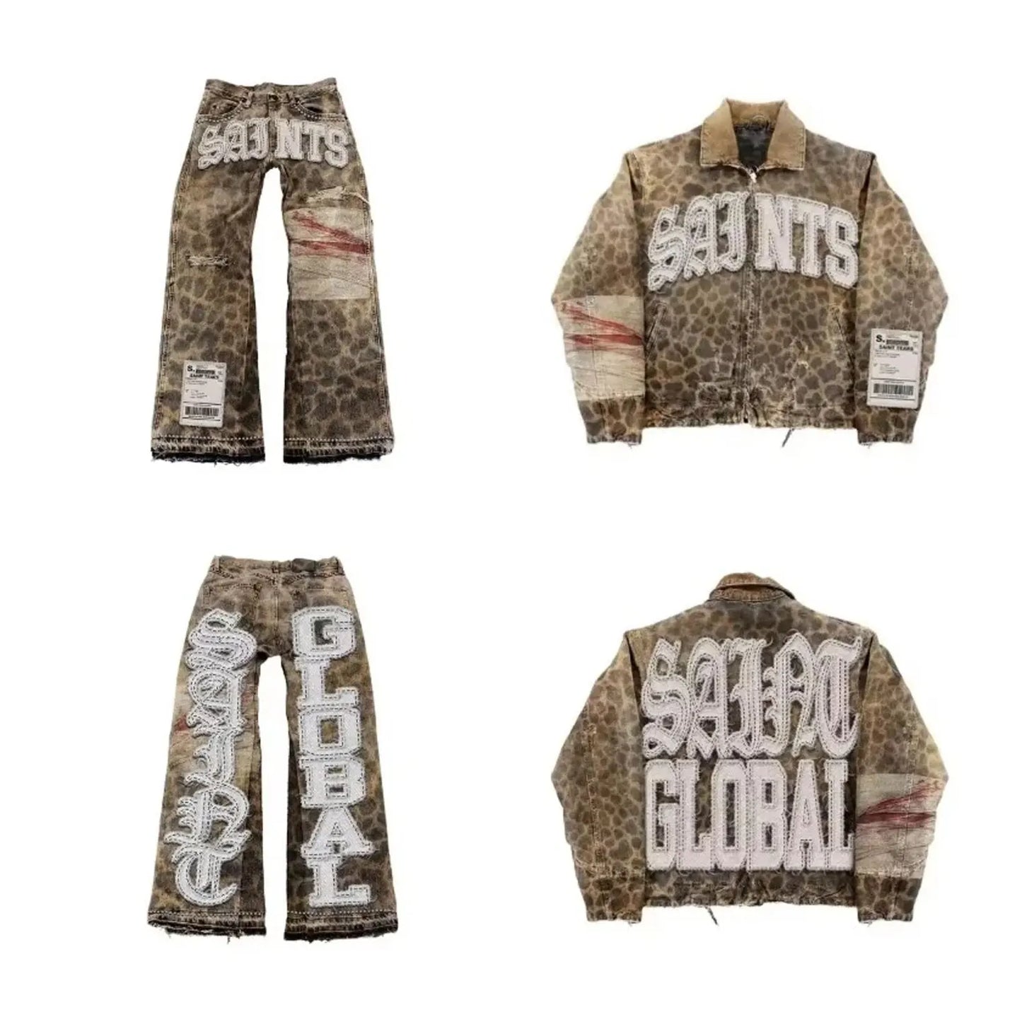 Unisex Y2K Leopard Tracksuit Set
