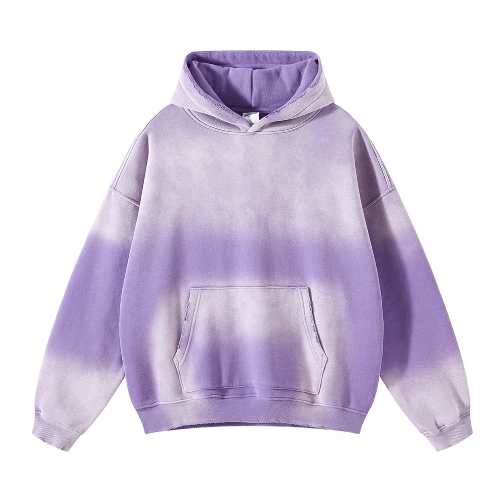 ZODF Vintage Autumn Winter Monkey Washed Fleece Hoodies For Men Unisex Loose Warm 360gsm Hooded Pullovers Sweatshirts HY0655
