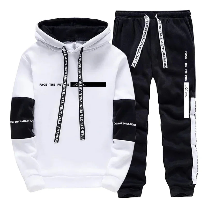 Male Home Outdoor Comfort Soft Jogger Suit 2026 New in Men's Set Hoodie&sweatpants Autumn Daily Casual Fashion Hooded Sportswear