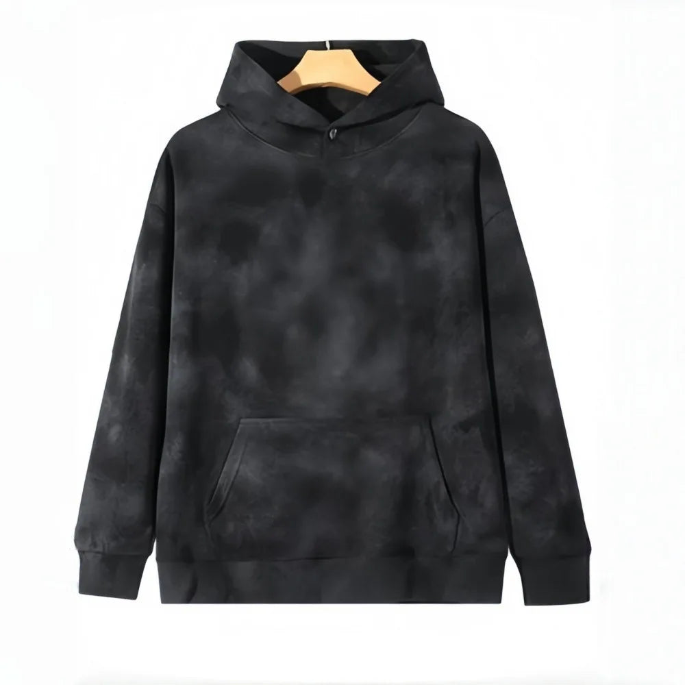 CHREIFIT Men's Tie Dye Hoodie Oversized Streetwear Sweatshirt Casual Cotton Pullover for Autumn Winter Fashion