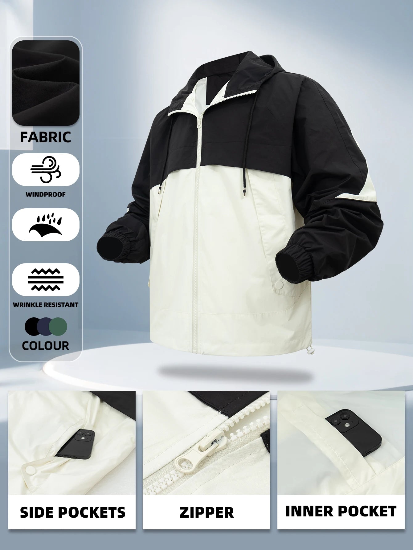 Men’s Hooded Windproof Sports Jacket