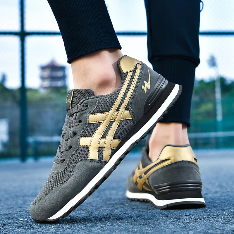 Double Star Training Walking Shoes, Breathable Mesh Sports Shoes, Versatile Fashion Trendy Men's Shoes