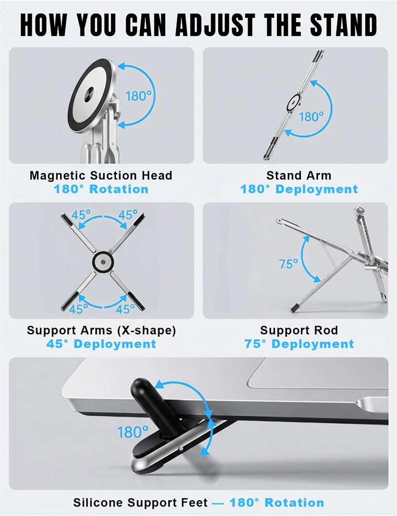 YTGEE Mini Aluminum Alloy Portable Folded Laptop Tablet Stand Handhold