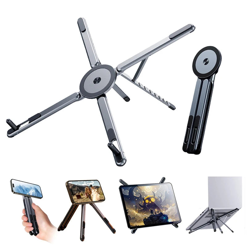 YTGEE Mini Aluminum Alloy Portable Folded Laptop Tablet Stand Handhold