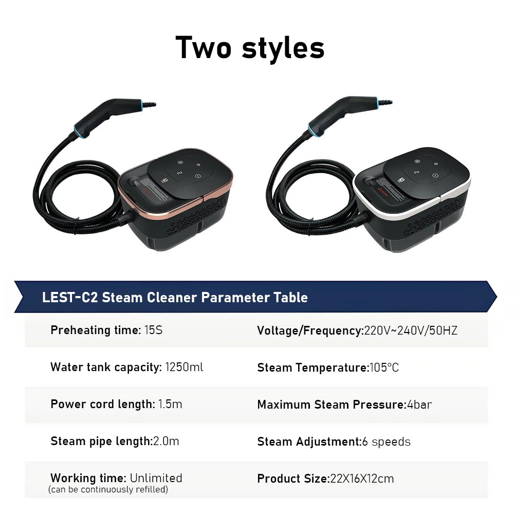 High-Temperature High-Pressure Steam Cleaner Multifunctional Household Small 1250ML Water Tank Steam Cleaning Machine