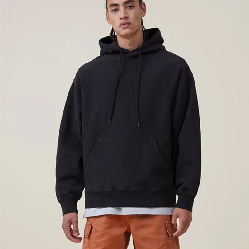 450GSM Heavy Weight Cotton Soft Touch Hooded Sweater Men Thickened Polar Fleece Pullover Hoodie Women Sweatshirt Warm Winter