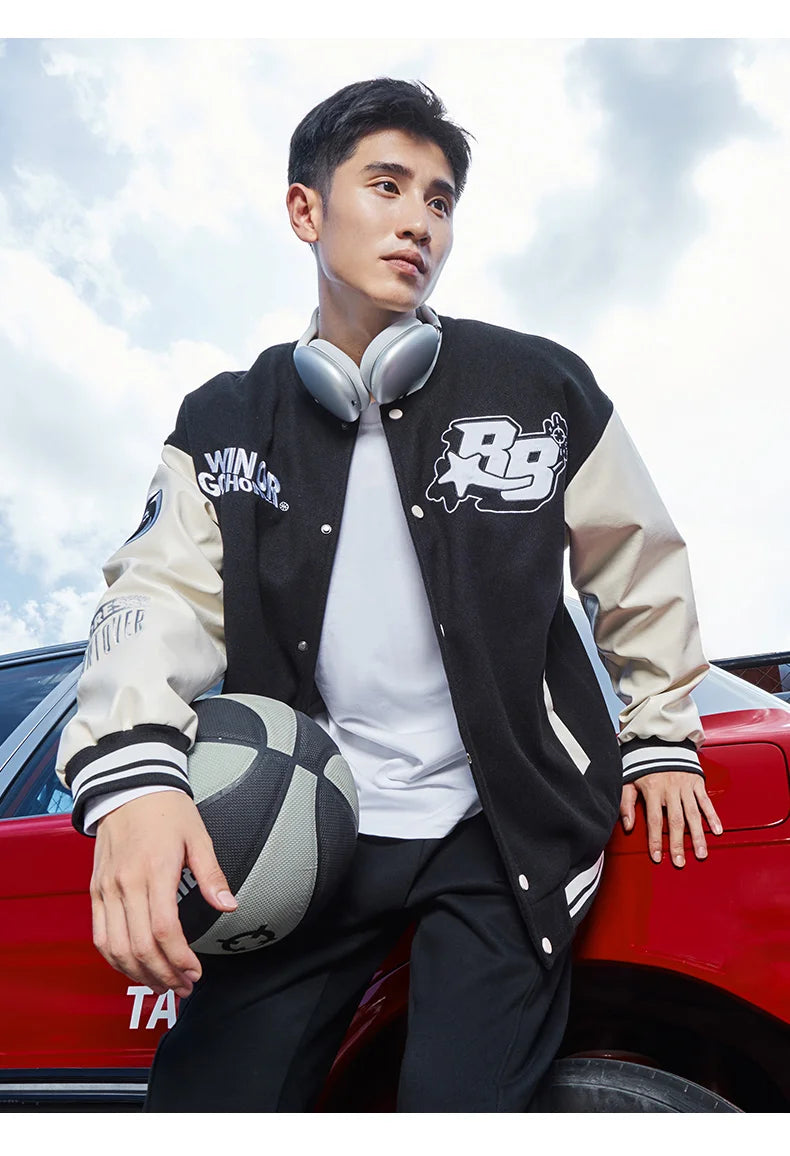 RIGORER  Baseball Uniform Coat Winter New Couple Fashion Sports  Warm Top Casual Cardigan Jacket