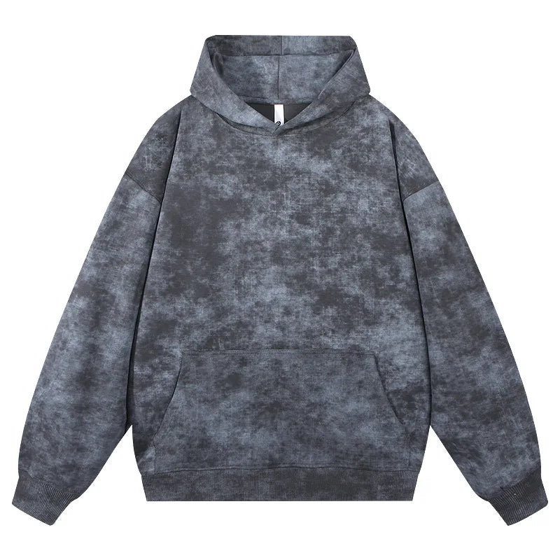 Hooded Sweatshirt Men's Loose Comfortable Versatile Trendy Hong Kong Style Wax Dye Cotton Casual Wear Spring Autumn New Arrival