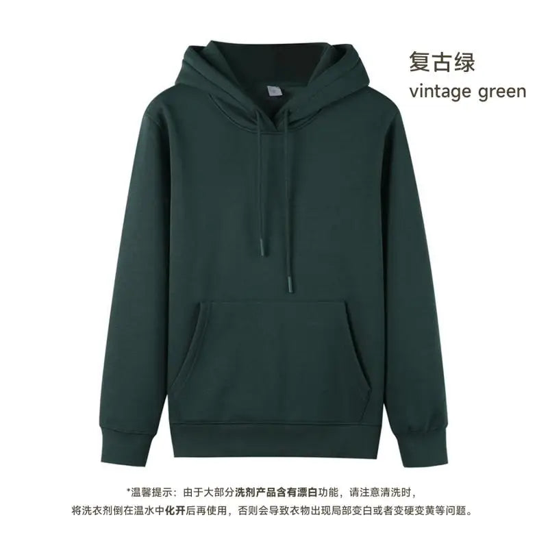 450GSM Heavy Weight Cotton Soft Touch Hooded Sweater Men Thickened Polar Fleece Pullover Hoodie Women Sweatshirt Warm Winter