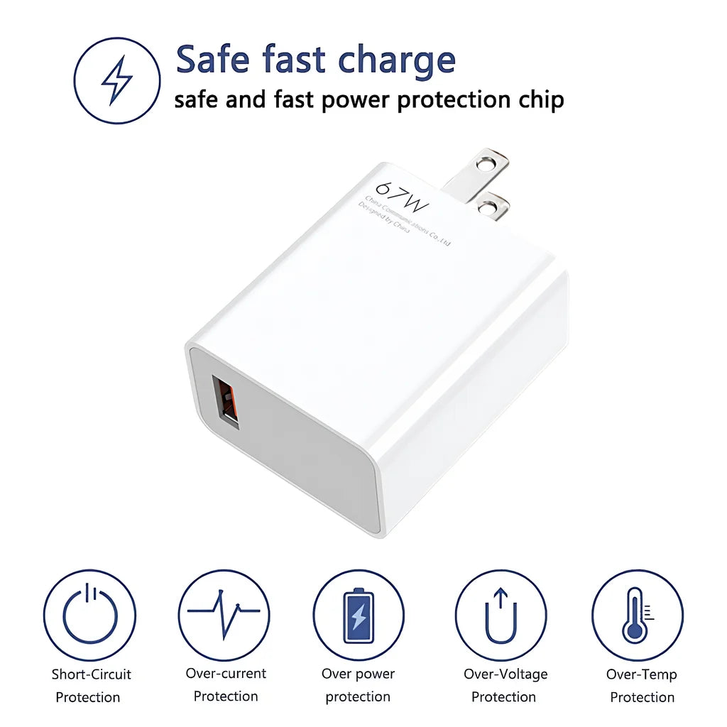 US 67W Ultra Fast Wall Charger For Xiaomi 12 13 14 15 17 Redmi Note 11 12T 13 POCO X5 X6 Pro 6A Type C Quick Charging USB Cable