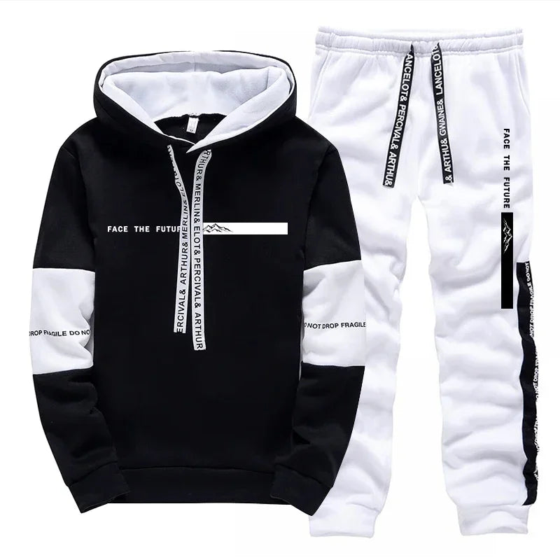 Male Home Outdoor Comfort Soft Jogger Suit 2026 New in Men's Set Hoodie&sweatpants Autumn Daily Casual Fashion Hooded Sportswear