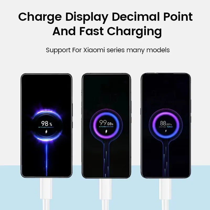 6A 67W Type C USB Fast Charge Cable For Xiaomi 11 12 13T Redmi Note 11T 12T 13 POCO X6 Turbo Charging Data Cable With Retail Box