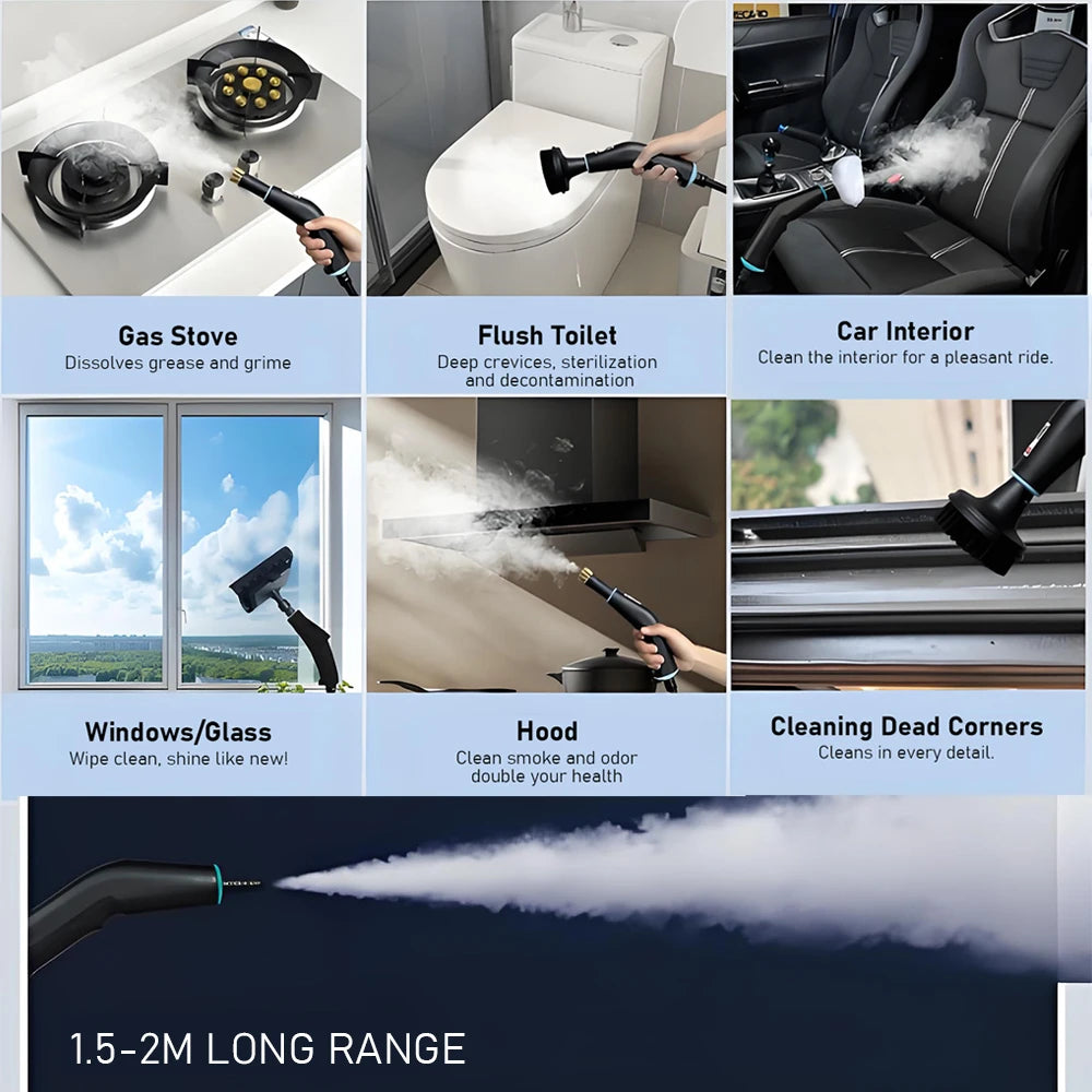 High-Temperature High-Pressure Steam Cleaner Multifunctional Household Small 1250ML Water Tank Steam Cleaning Machine