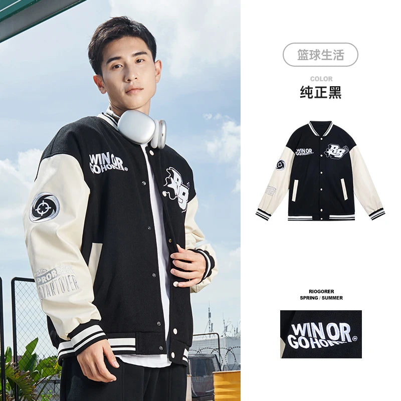 RIGORER  Baseball Uniform Coat Winter New Couple Fashion Sports  Warm Top Casual Cardigan Jacket