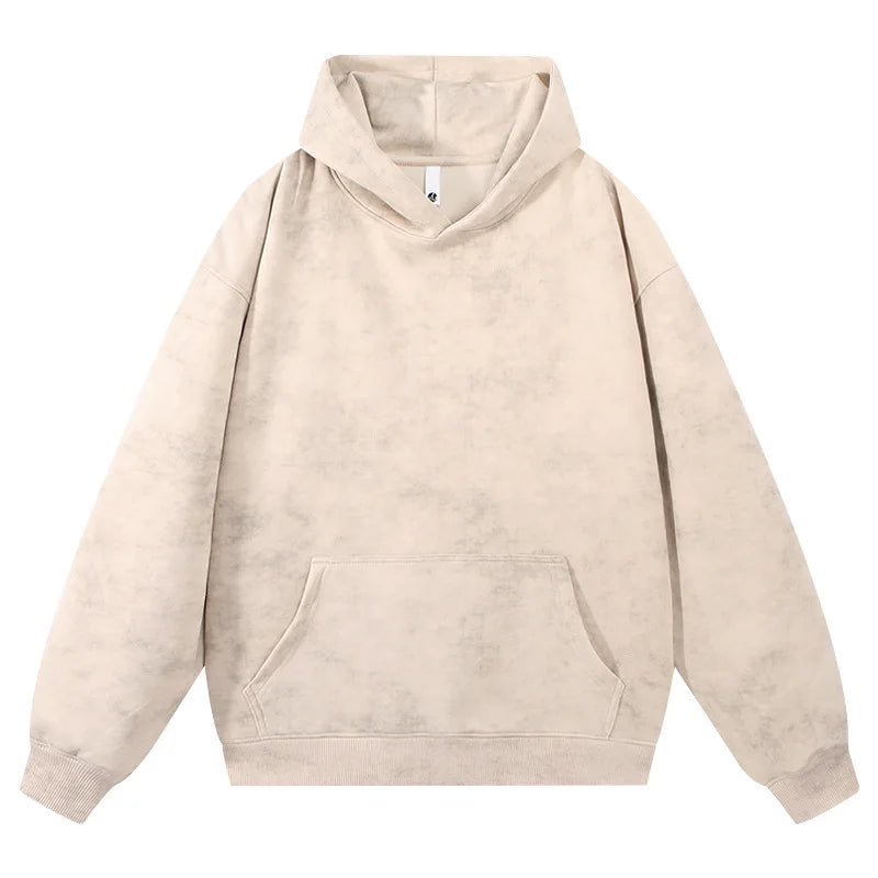 Hooded Sweatshirt Men's Loose Comfortable Versatile Trendy Hong Kong Style Wax Dye Cotton Casual Wear Spring Autumn New Arrival