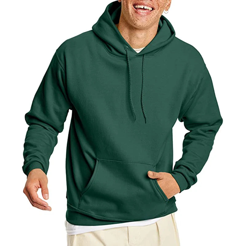 Hooded Sweatshirt, Solid Color Fashion Fit Sweatshirt, Autumn and Winter Fashion Sweatshirt, Suitable for Going Out