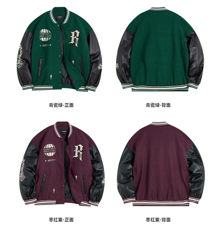 RIGORER Men's Baseball Jacket Reaves Inspired Same Style - Double-Layer Basketball Training Top for Fall Winter Trendy Coat