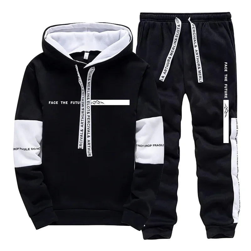 Male Home Outdoor Comfort Soft Jogger Suit 2026 New in Men's Set Hoodie&sweatpants Autumn Daily Casual Fashion Hooded Sportswear
