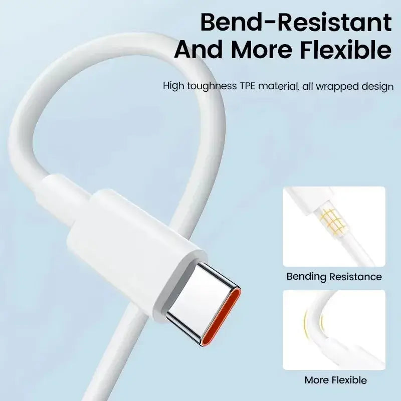 6A 67W Fast USB Charger for Xiaomi 10 11 12 Lite 13T 14 Redmi Note 10S 11S 11T 12 13 Pro POCO Turbo Charge Type C Charging Cable