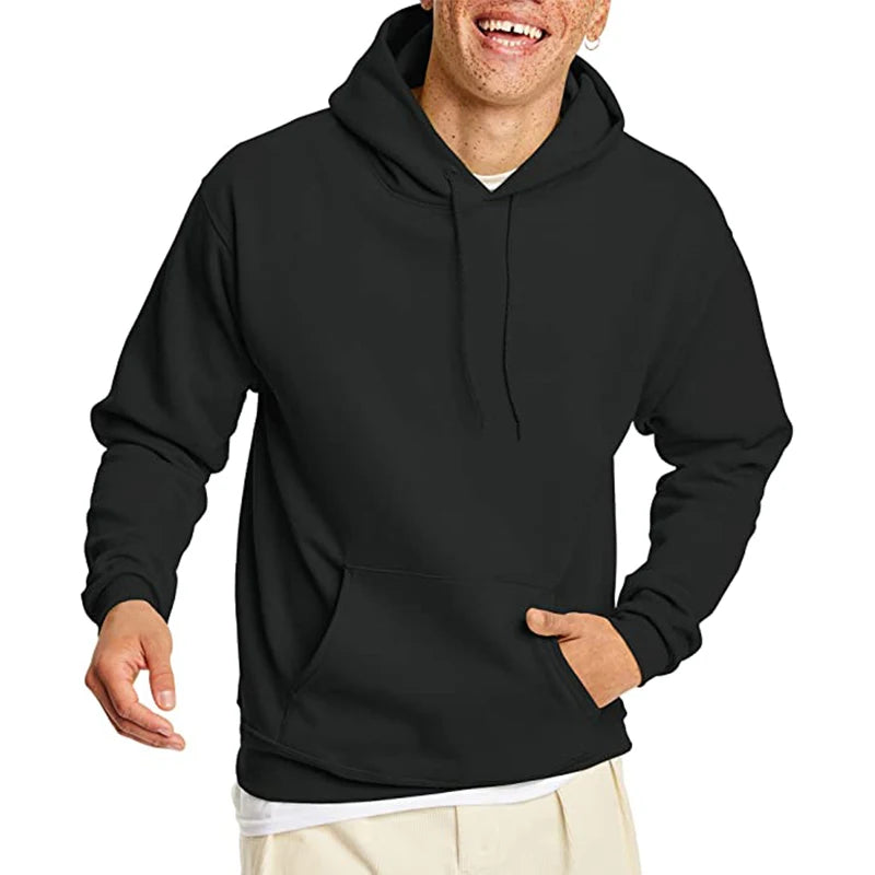 Hooded Sweatshirt, Solid Color Fashion Fit Sweatshirt, Autumn and Winter Fashion Sweatshirt, Suitable for Going Out